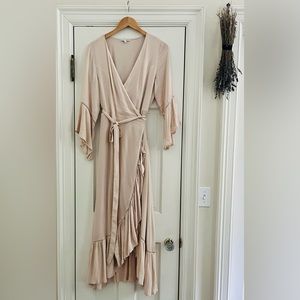 Baltic Børn Cream Midi Wrap Dress